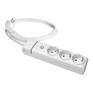 SCAME  3 SCHUKO WHITE + LIGHT SWITCH + 3M CABLE