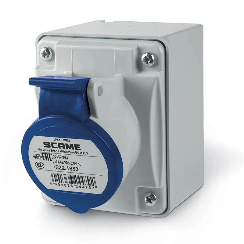 SCAME SOCKET OUTLET 2P+E IP44 16A/32A 6H 200-250V