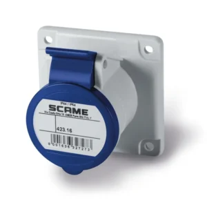 SCAME Flush-Mount SOCKET 2P+E IP44 16A/32A 6H